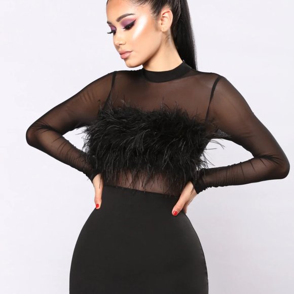 Fashion Nova Secret Diary Fuzzy Black Dress - Picture 2 of 5